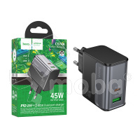 Сетевое зарядное устройство USB/Type-C Hoco CS74A (45W, QC3.0, PD, 2 порта) Черный