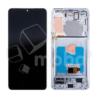 Дисплей для Samsung Galaxy S21+ (G996B) модуль с рамкой Серебро - (OLED) (Full Size)
