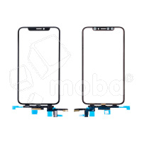 Стекло для переклейки iPhone X с OCA пленкой + тачскрин Черный - OR (Mitsubishi)