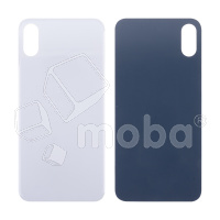 Задняя крышка для iPhone Xs (A2097/A1920) Белый (стекло, монолит, широкий вырез под камеру, логотип) - Премиум