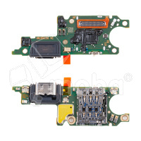 Шлейф для Huawei Honor X9c Smart плата на системный разъем/разъем SIM/микрофон - Премиум