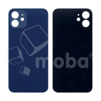 Задняя крышка для iPhone 12 (A2403) Синий (стекло, широкий вырез под камеру, логотип)