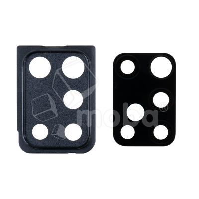 Стекло камеры для Samsung Galaxy A21s (A217F) в сборе с рамкой Черный