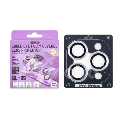 Защитное стекло линзы камеры Remax GL-89 для iPhone 15 Pro/15 Pro Max (комплект 3 шт.) Серебро