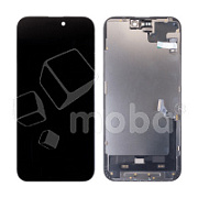 Дисплей для iPhone 15 Plus (A3094) в сборе с тачскрином Черный - (Soft OLED, Full HD) (с верификацией = с привязкой без ошибки)