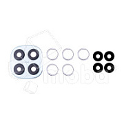 Стекло камеры для Xiaomi Redmi Note 14 Pro 4G (24116RACCG) в сборе с рамкой Синий