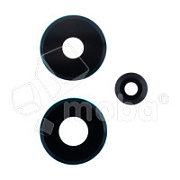 Стекло камеры для Xiaomi Poco M6 Pro 4G (2312FPCA6G) (комплект 3 шт.) Черный